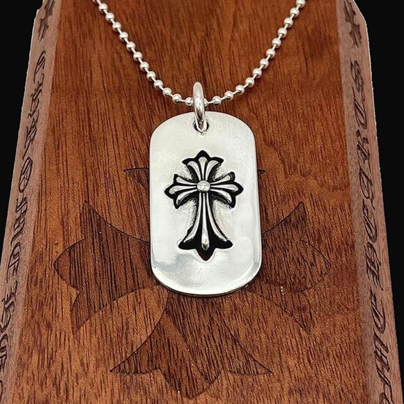 Chrome Hearts Cross Military Card Pendant Necklace - Picture 2 of 7